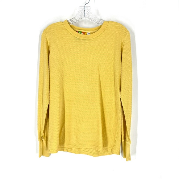 Big Bud Press Tops - Big Bud Press Womens Yellow Thermal Long Sleeve Top Made In Los Angeles Size XXS